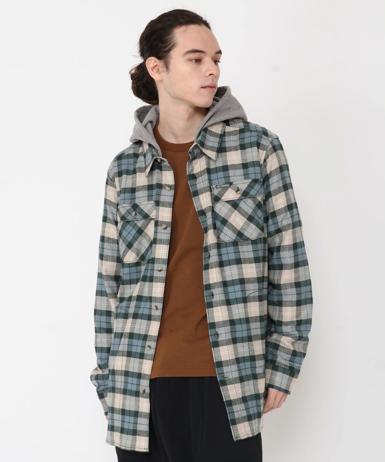 フレアガンストレッチフラネルフーディー(S Spruce Balanced Tartan): アウトレット商品以外用│コロンビア(Columbia )公式通販サイト