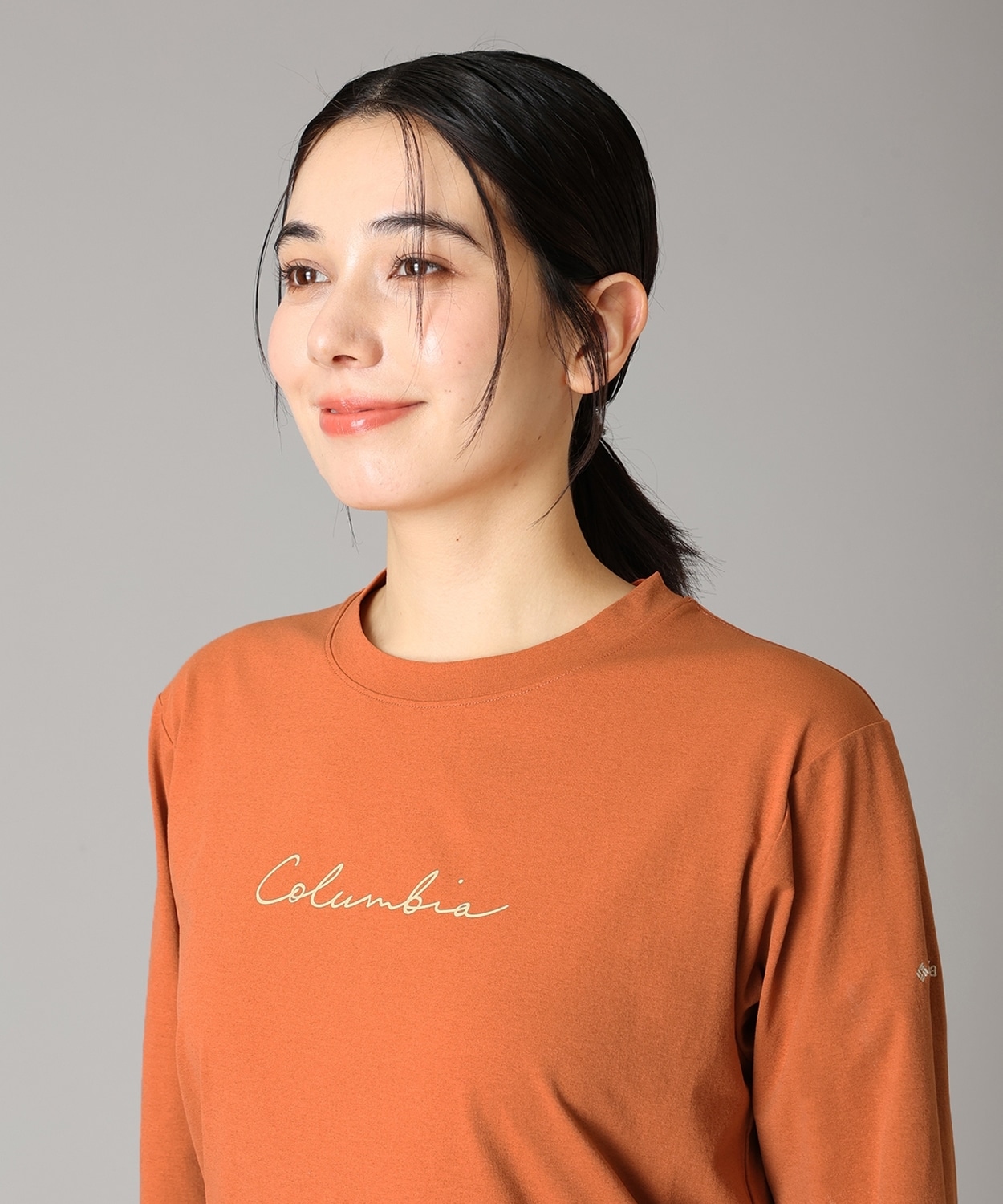 ウィメンズフィットトゥーハイクロングスリーブクルー(S Teak Brown