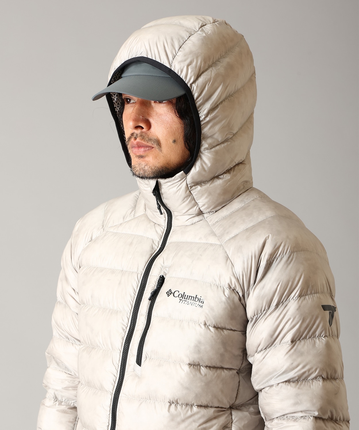 アークティッククレストダウンフーデッドジャケット(S Flint Grey