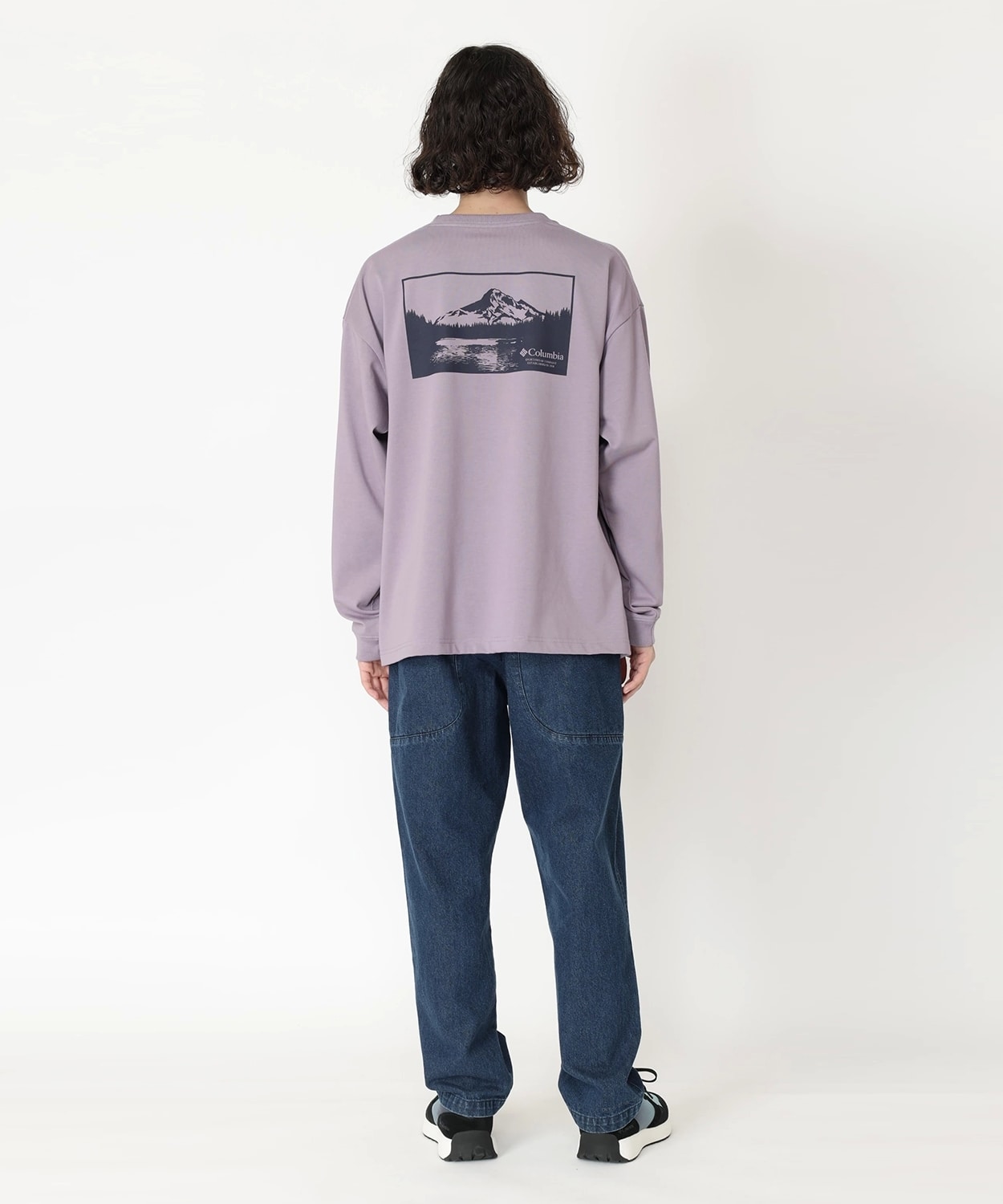 ミラーズクレストロングスリーブグラフィックTシャツ Shale Purple XL