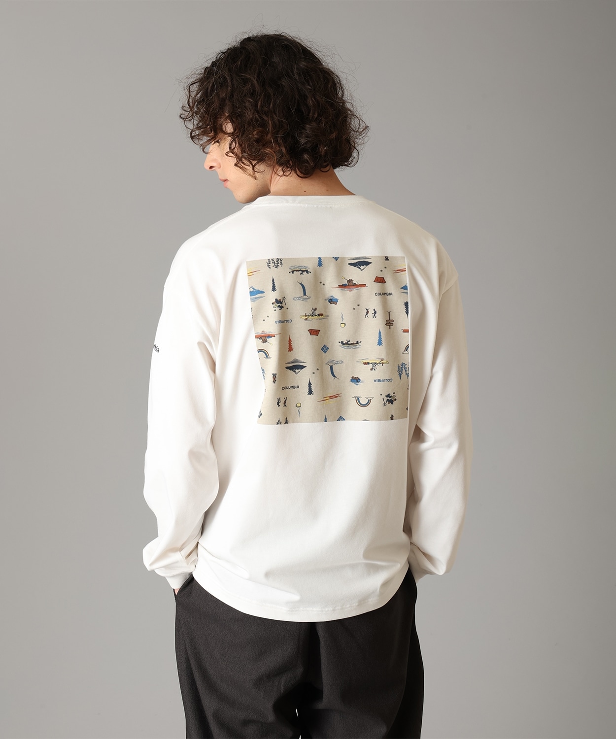 レイクトゥアベニューグラフィックロングスリーブTシャツ(S Sea Salt