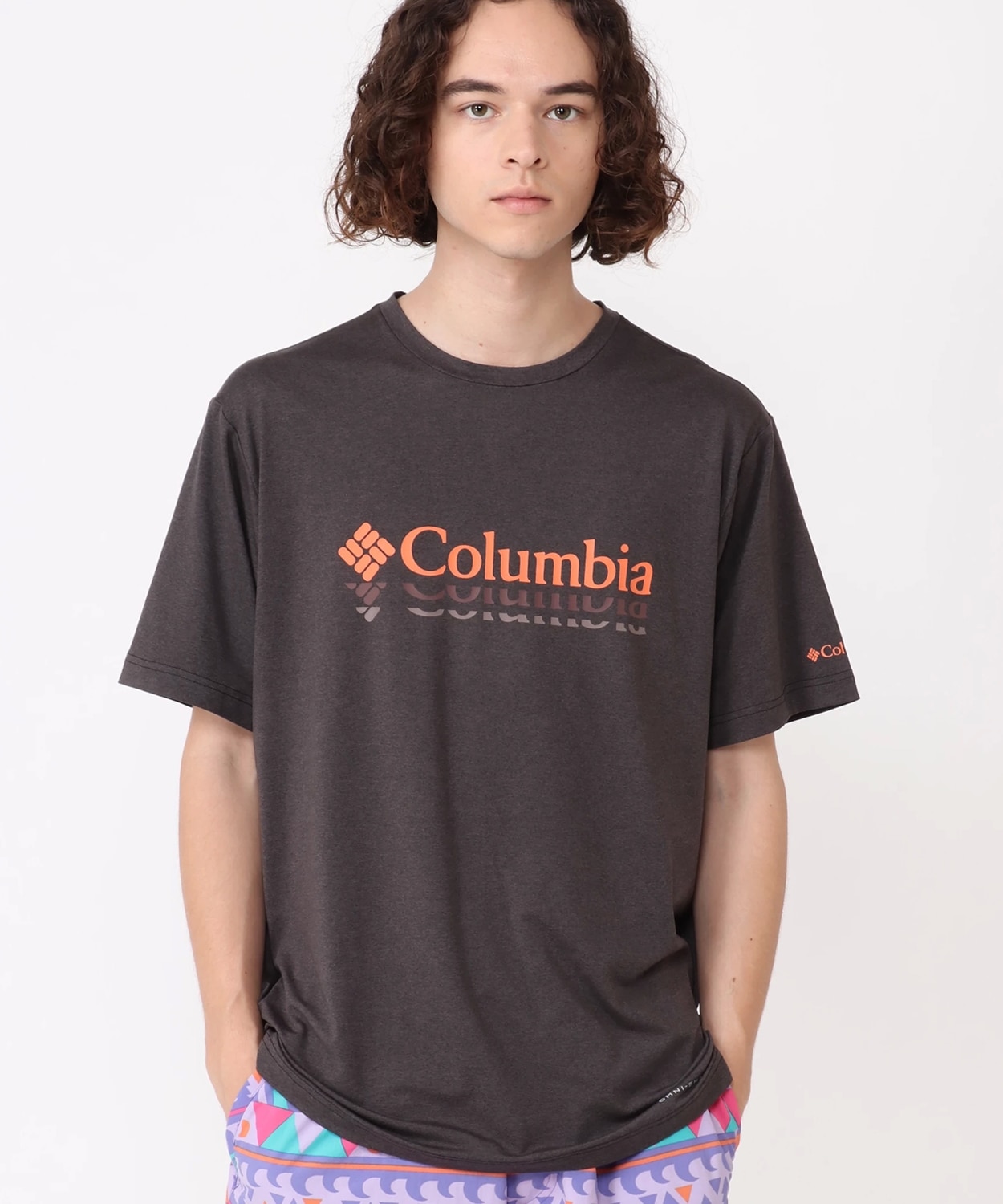 高級品市場 Columbia コロンビア テック トレイル フロント グラフィック ショートスリーブ Tシャツ メンズ M 019 Cool Grey  Hthr×T T AO5402