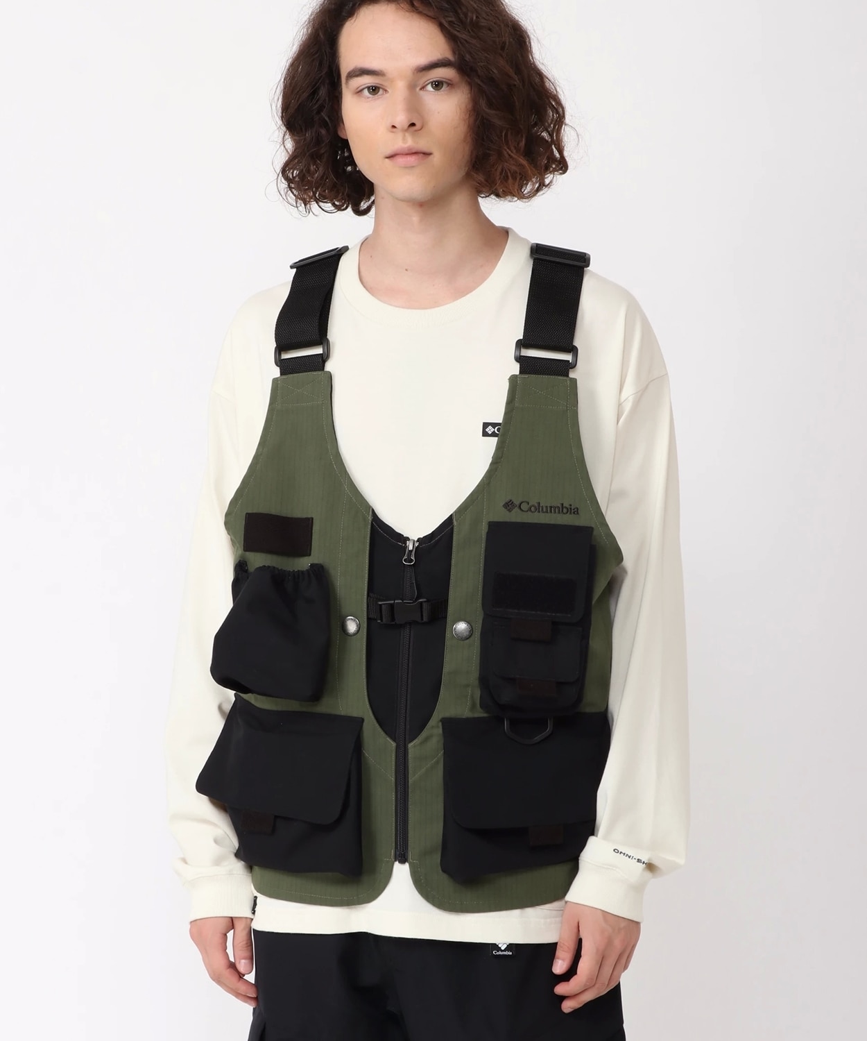 Columbia◇Green Pines Vest グリーンパインズベスト/L/ポリエステル/BRW