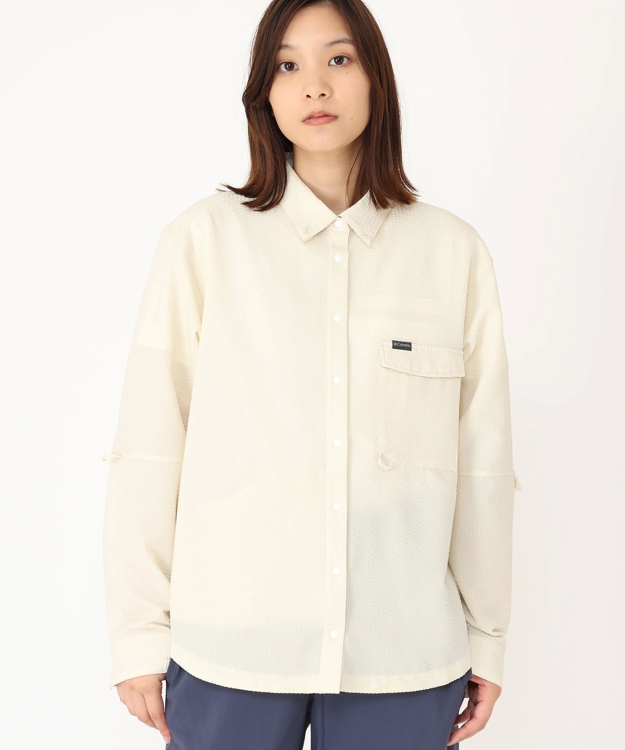 ウィメンズエンジョイマウンテンライフロングスリーブシャツ(S Stone  