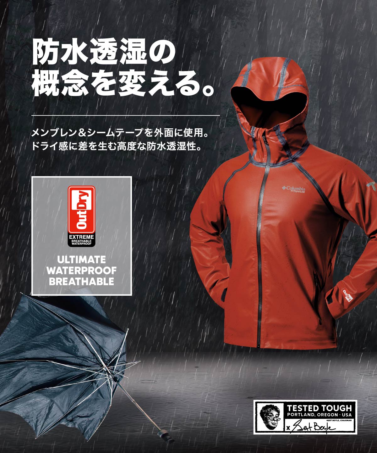 防水透湿の概念を変える。OUTDRY EXTREME